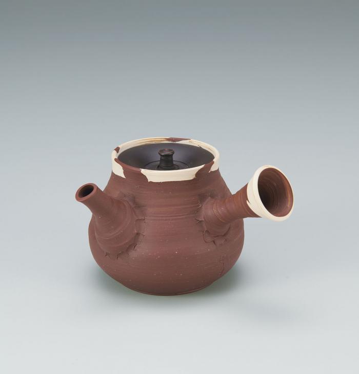 梨皮練込茶注
