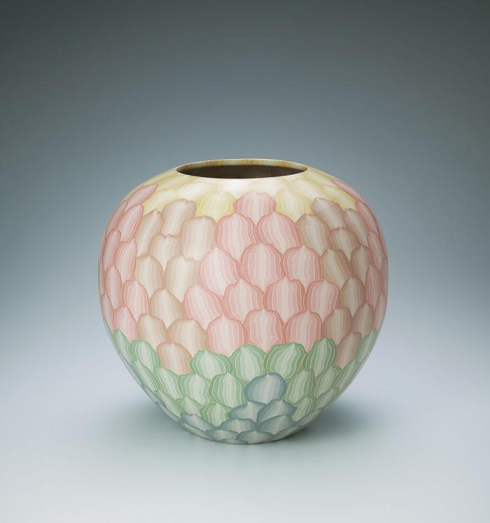 椋灰釉練上大壺