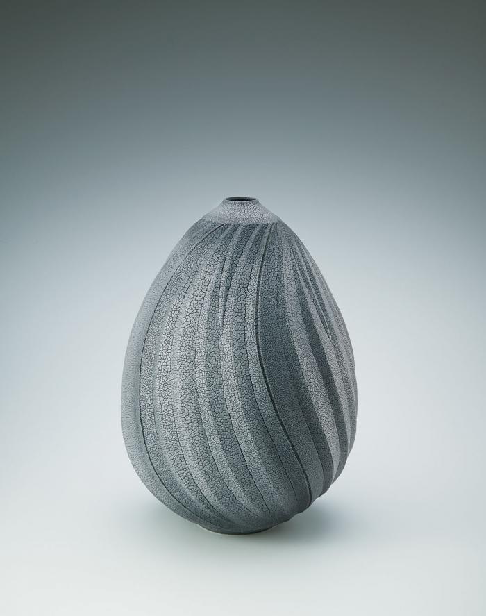 藍色志野壺