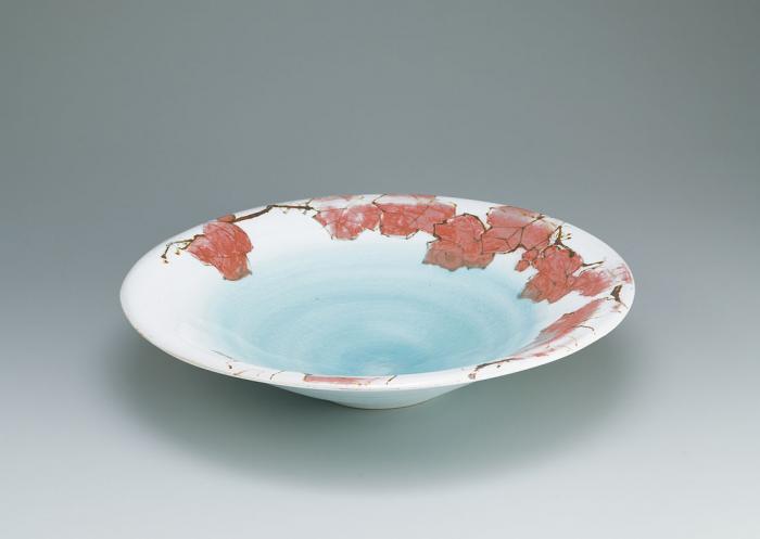 鉄絵銅彩葡萄文大鉢