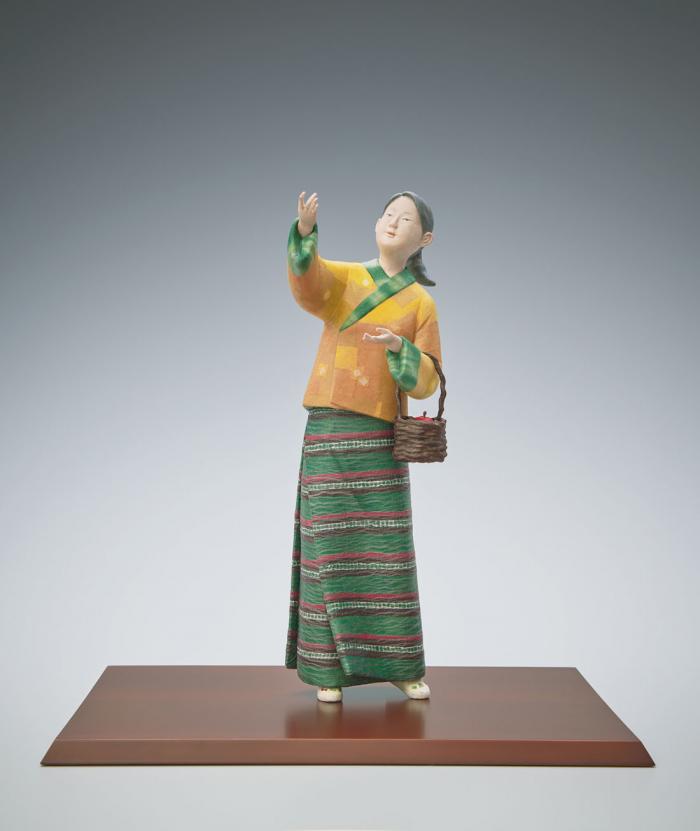 木芯桐塑和紙貼「幸せの園」