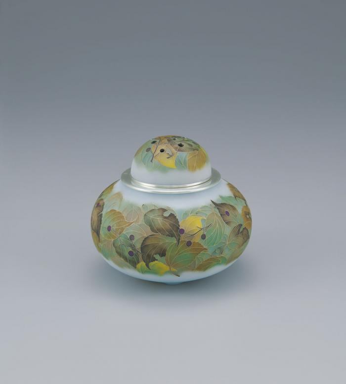 有線七宝香炉「雪中の枯淡」