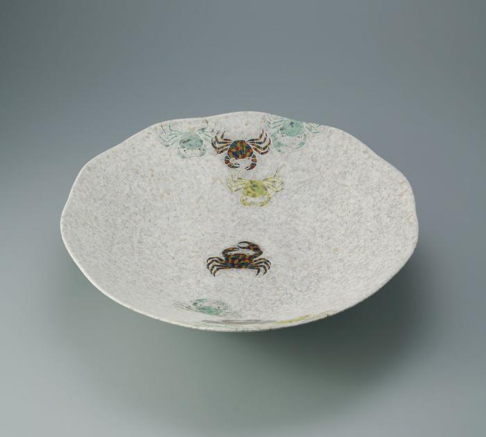 釉刻色絵金銀彩鉢