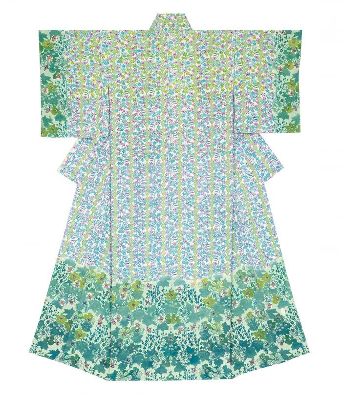 型絵染着物「夏の朝」