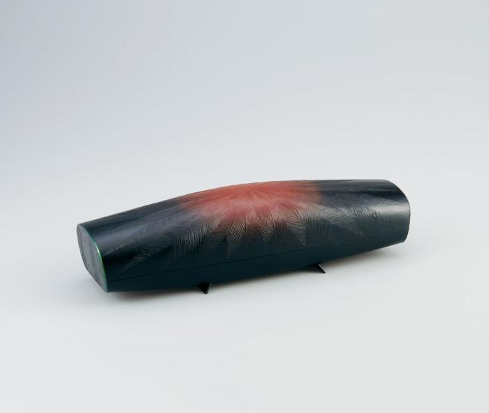 紙胎皺の箱「葉鶏頭」