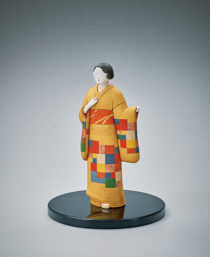 木芯桐塑嵌込「お目見え」