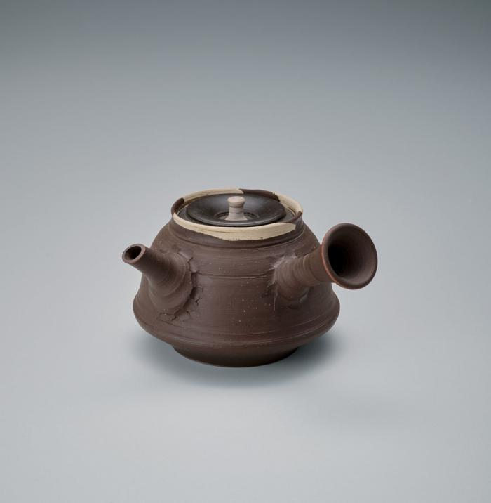 梨皮練込茶注