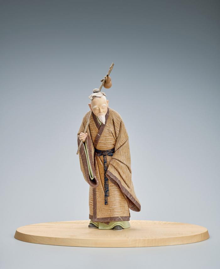 木芯桐塑布和紙貼「薬泉」