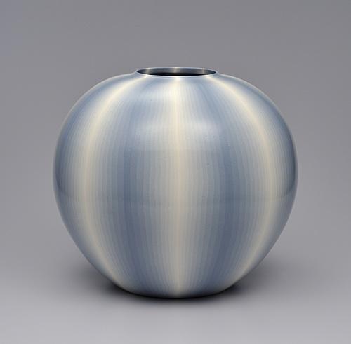 椋灰釉練上線文壷