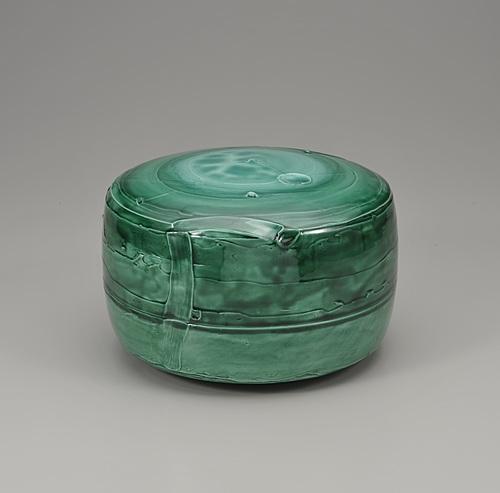緑釉泥彩陶筥