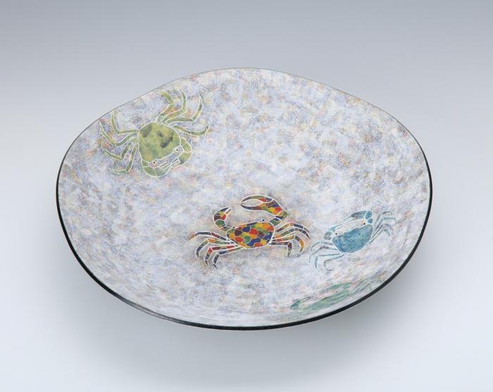 釉刻色絵金銀彩鉢