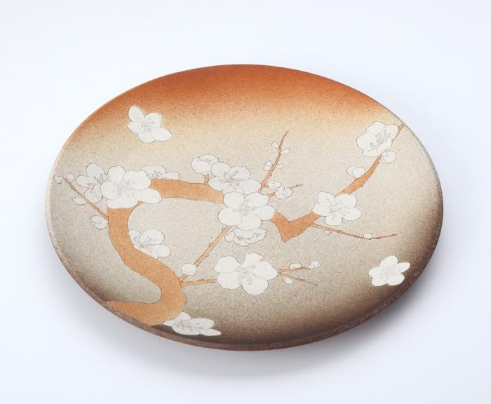 掻落梅花文皿