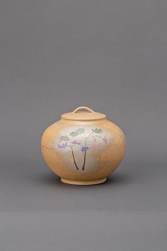 色象嵌野草文蓋物