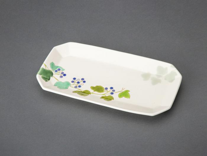 色絵野葡萄長皿