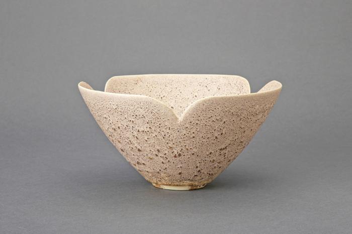 茶結晶釉輪花鉢
