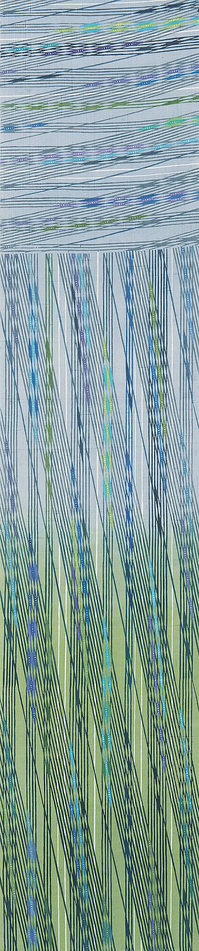 型絵染帯「翠雨」