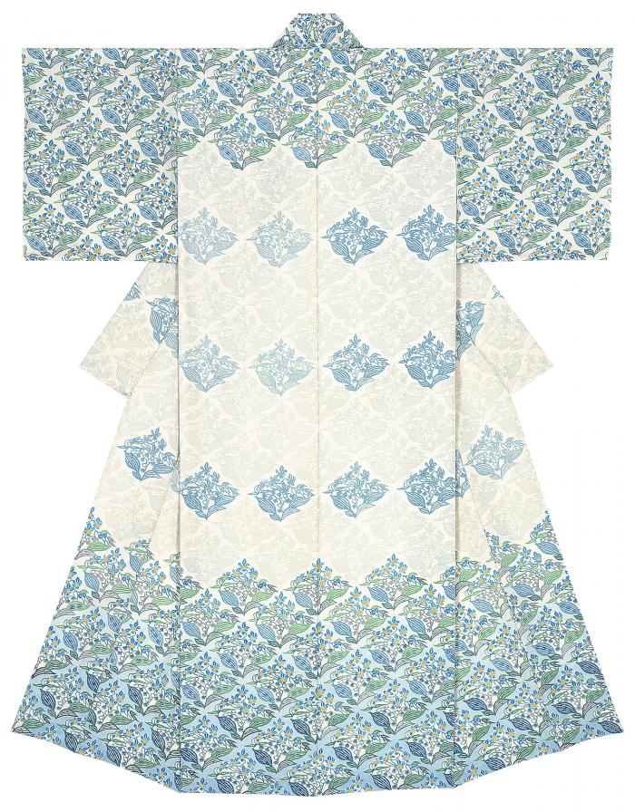 型絵染着物「夏霞」