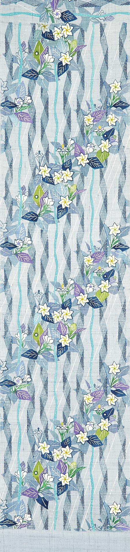 型絵染帯「雨中香」