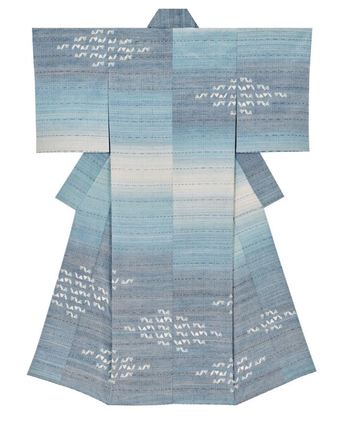 紬織着物「浮遊」