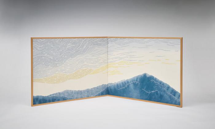 絞り染風炉先屏風「曙雲」