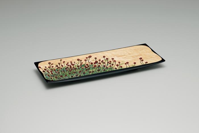 吾亦紅木地蒔絵菓子器