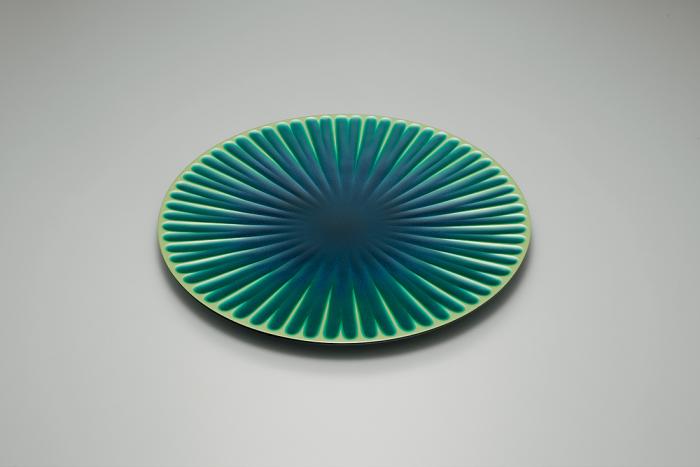 彫漆盆「紺碧」