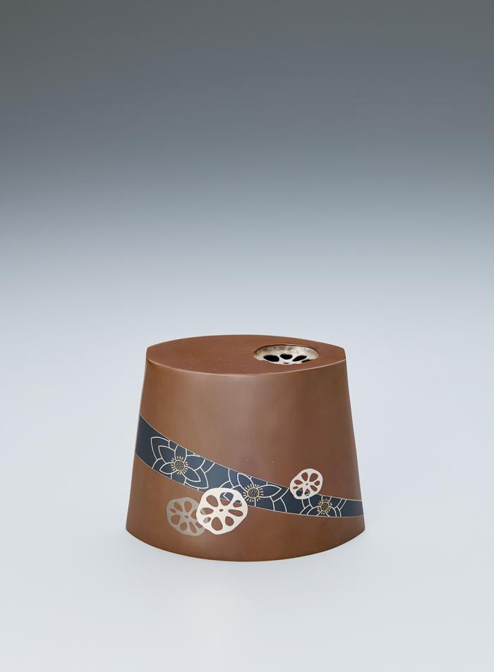 銅象嵌花器「蓮」