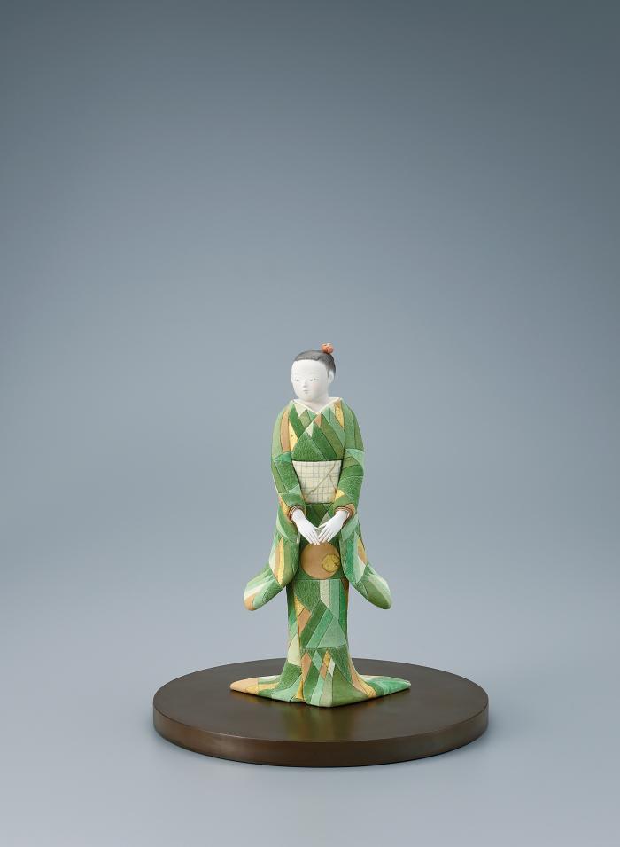 木芯桐塑布嵌込「莟」