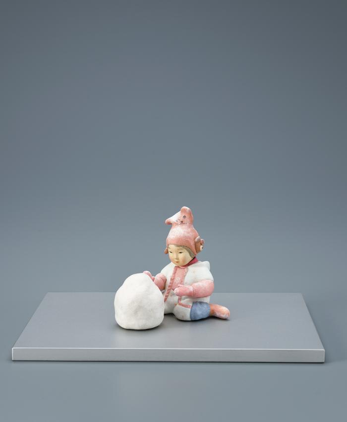木芯桐塑紙貼「雪だるま」
