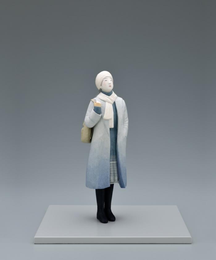 木芯桐塑紙貼「初雪の朝」