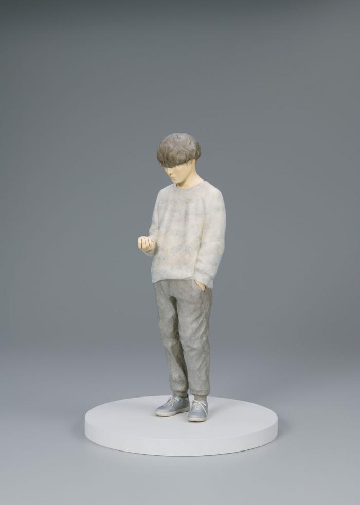 木彫紙貼「思い煩う」