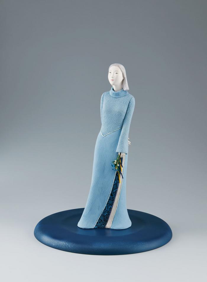 木芯桐塑木目込「勿忘草」