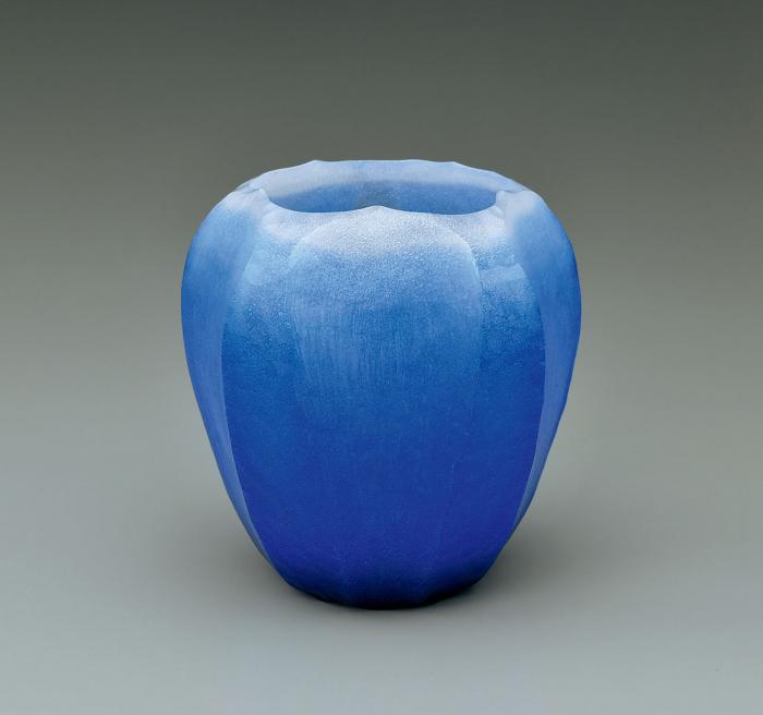 硝子花器「瑠璃の華」