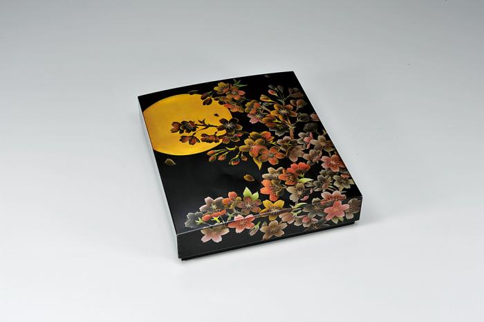 蒔絵色紙箱「桜月夜」