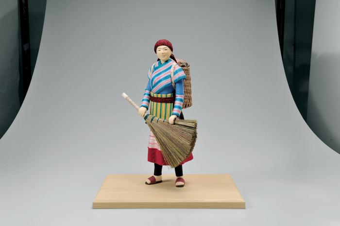 桐塑木目込「市場にて」