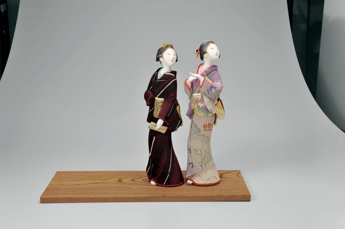 木芯桐塑木目込「夕暮れの月」