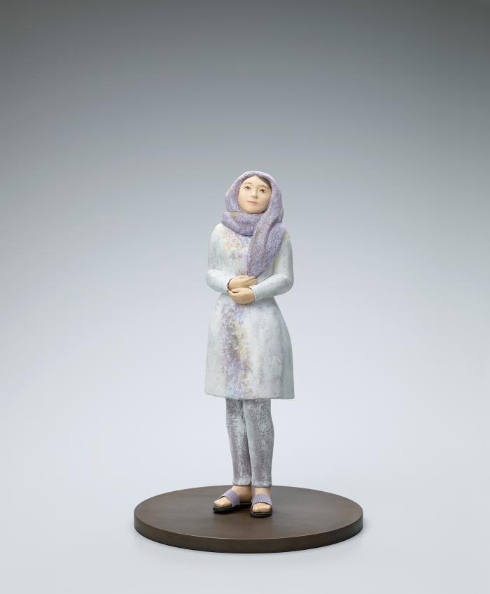 木彫木目込彩色「虹の向こう」