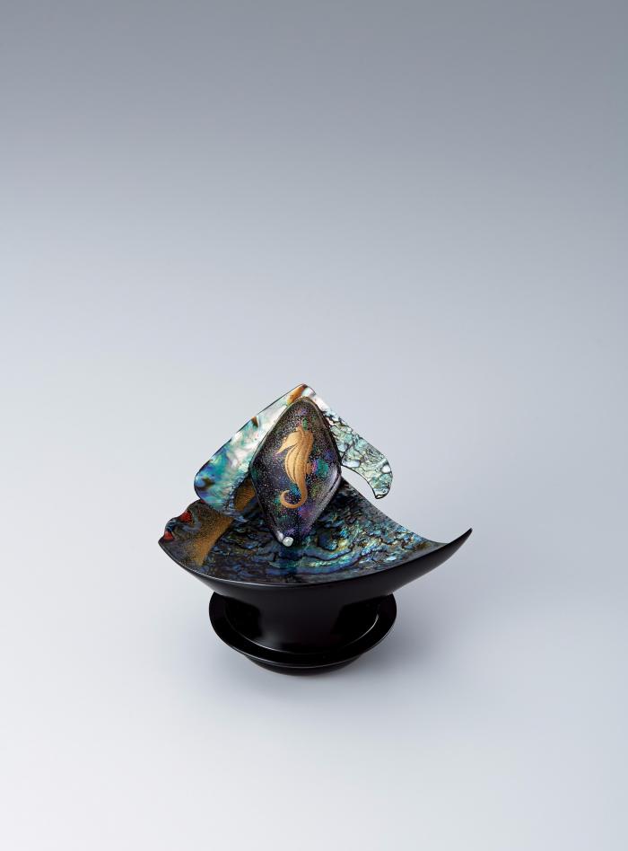 刻苧高盛漆螺鈿蒔絵合子
