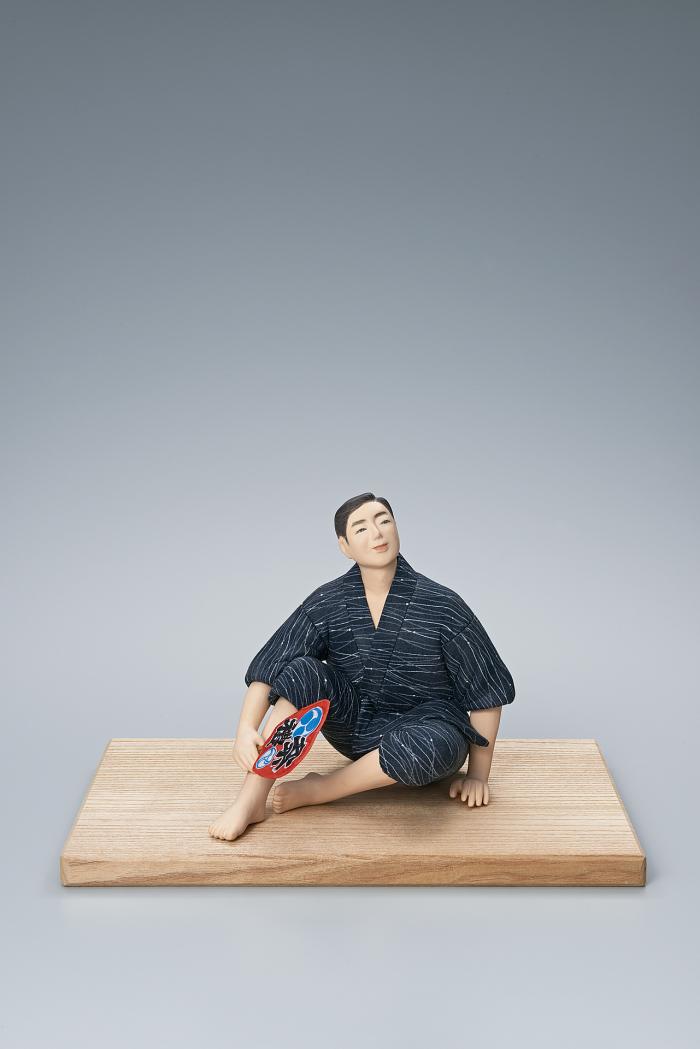 木芯桐塑木目込「祭囃子」