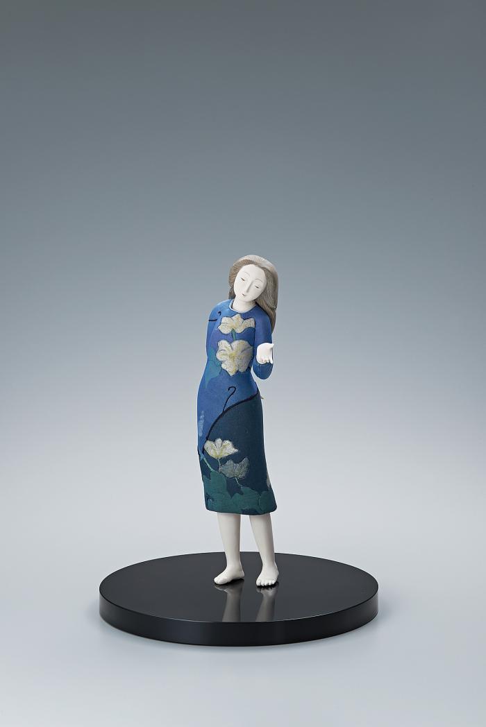 木彫木目込「夕顔」