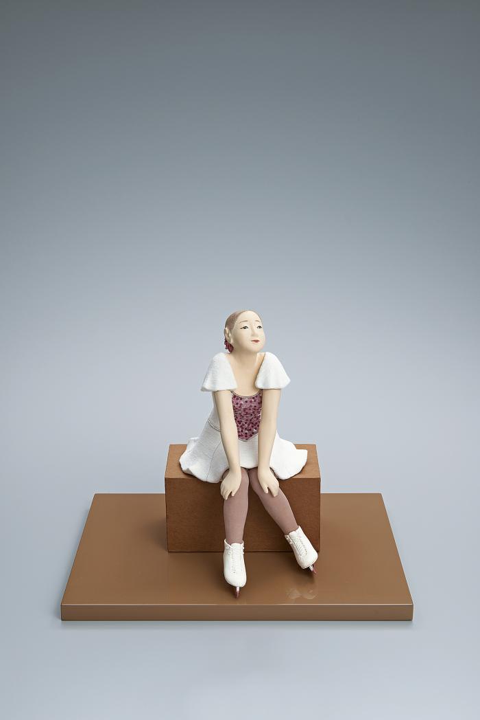 木彫木目込「Kiss and Cry」