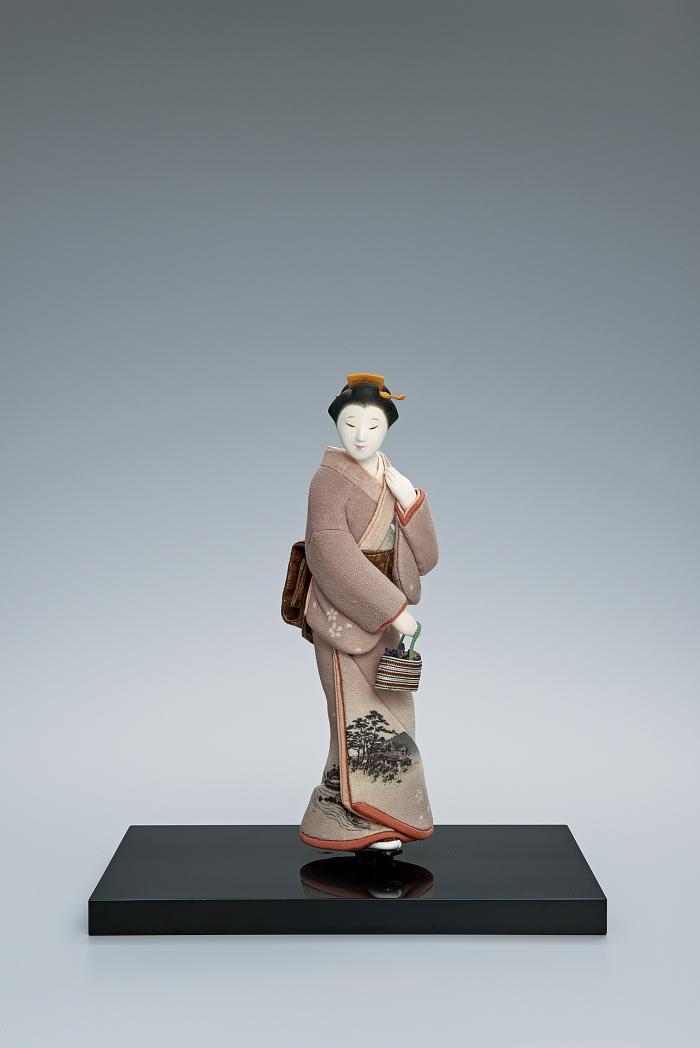 木芯桐塑木目込「春愁」