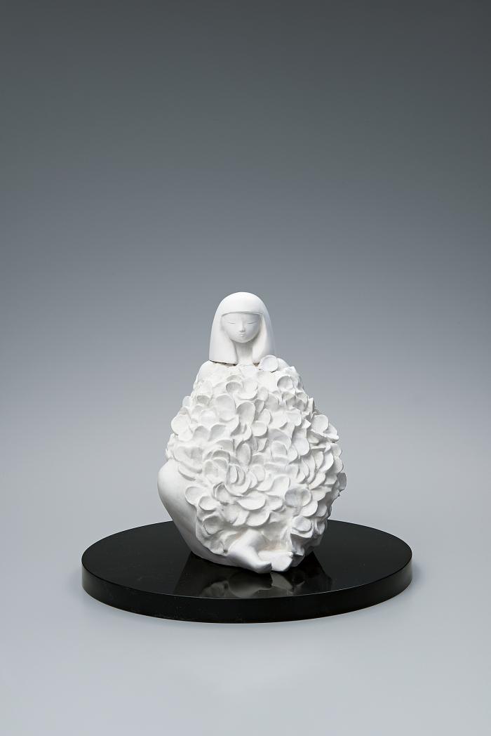 木彫彩色「花々花」