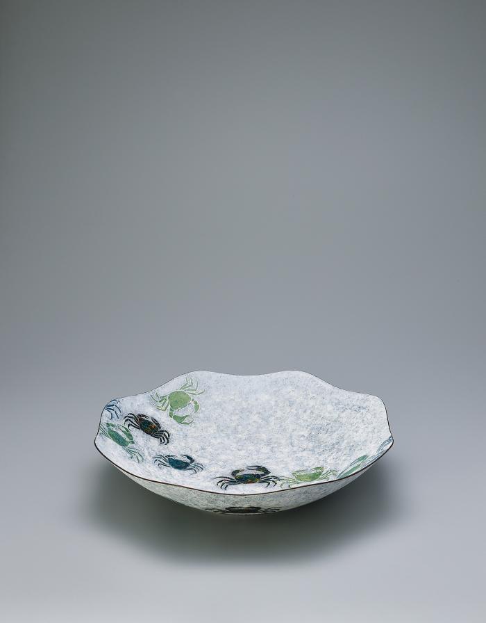 釉刻色絵金銀彩鉢