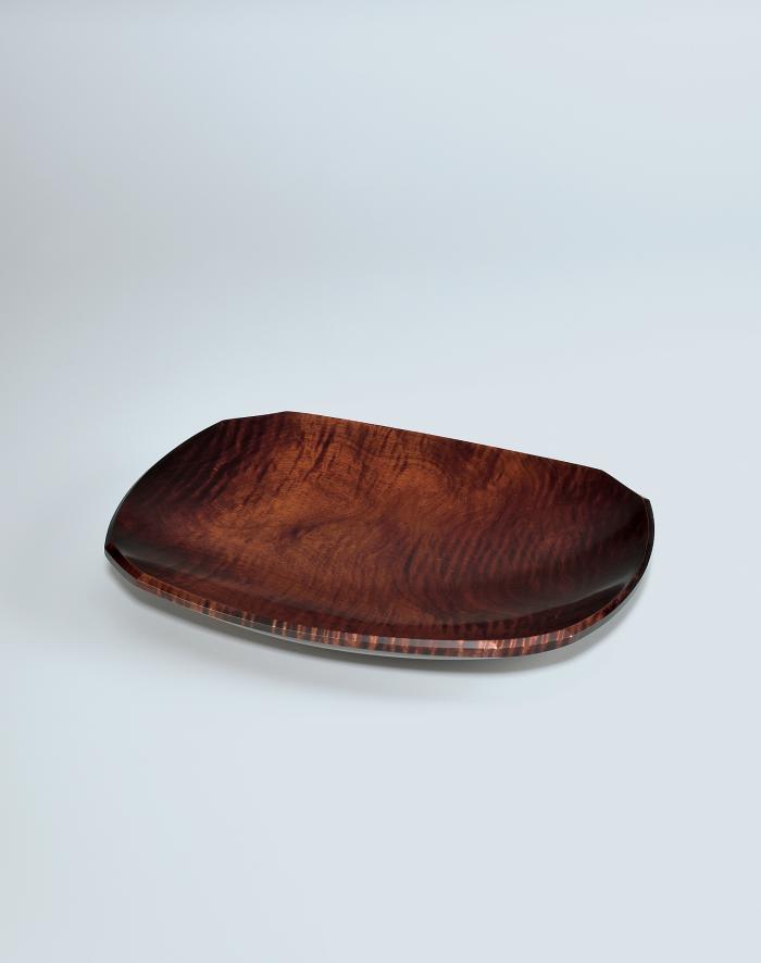 栃蘇芳染拭漆盛器