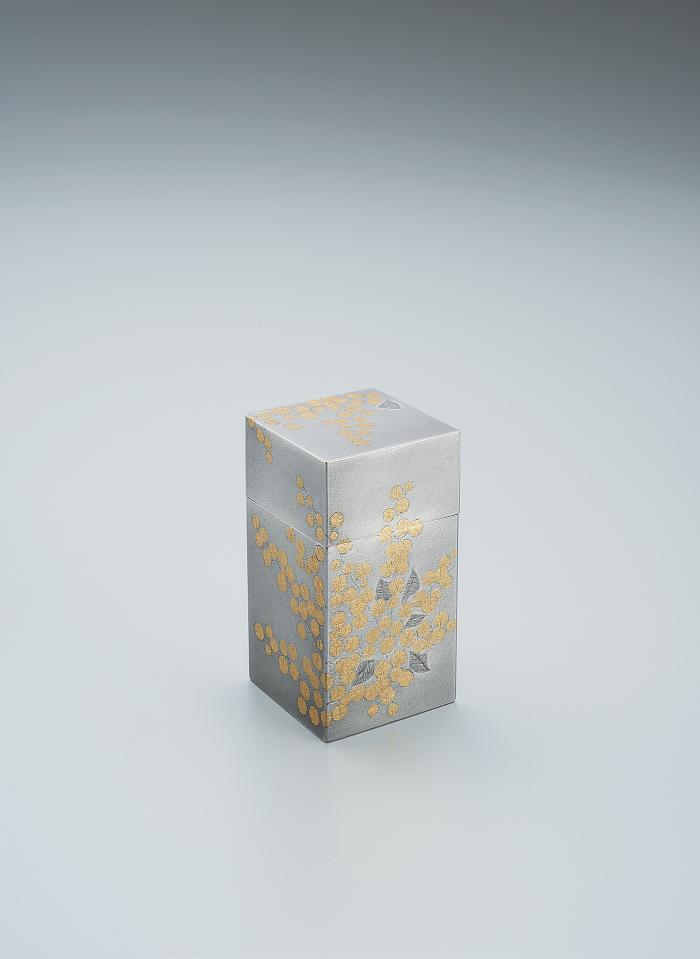 布目象嵌ミモザ文南鐐茶器