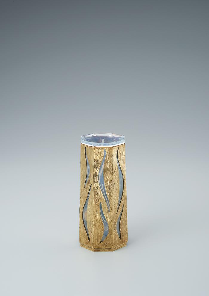 蠟型黄銅吹込硝子花器