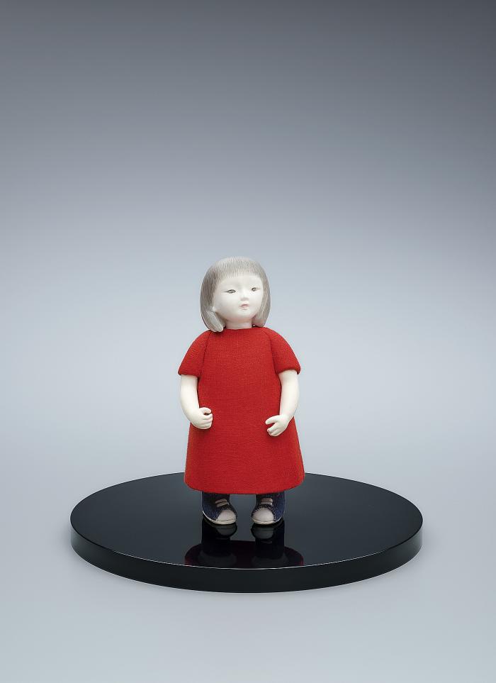 木彫木目込「少女」