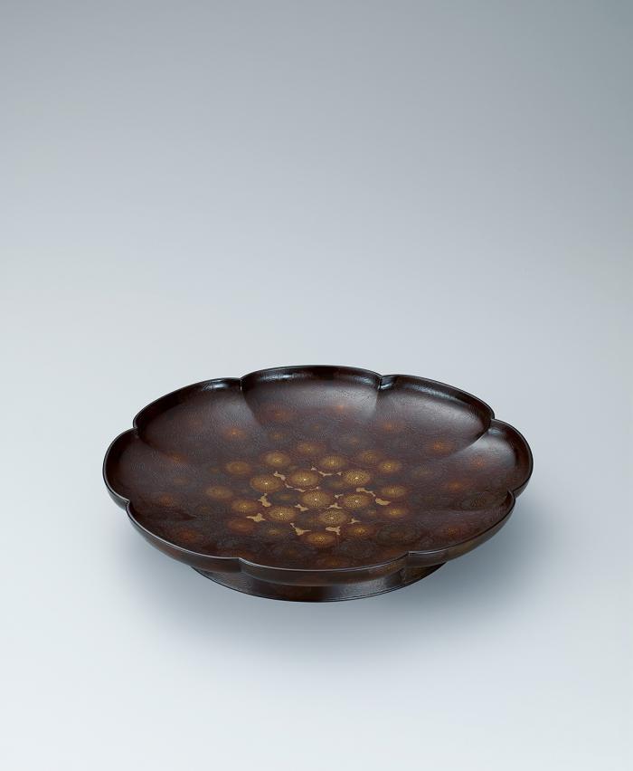 乾漆切絵盆「雛菊」