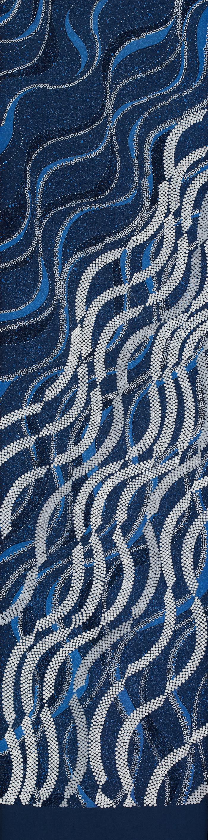 友禅染帯「水温む」